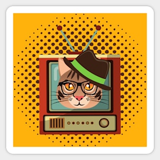 Cat Retro Style - TV Sticker